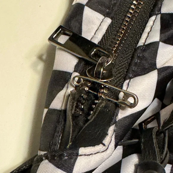 High End Black & White Checkered Women’s Padded Backpack Laptop Bag FIXED - Picture 5 of 9